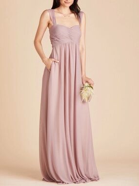 Birdy Grey Maria Convertible Maxi‎ Dress Mauve Bridesmaid Wedding Sweetheart XS